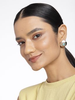 Estele - Rhodium Plated Floral Petal Trending Earrings For Women