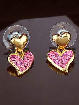 Estele - Gold Plated Heart Shaped Earrings For Women