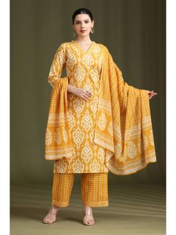 Cotton Culture - Yellow Kurta with Palazzo and Dupatta