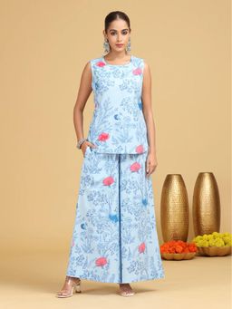 Cotton Culture - Sky Blue Floral Printed Co-Ord Set