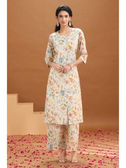 Cotton Culture - Off White Floral Cotton Co-Ord Set