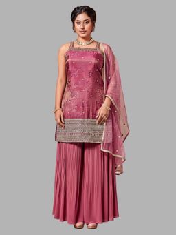 BC Balaji Creation - Women Pink Embroidered Kurti with Palazzo and Dupatta