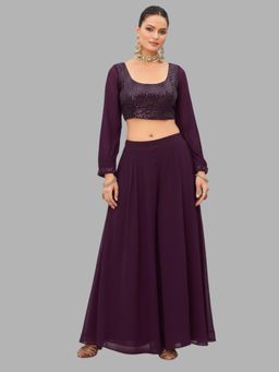 BC Balaji Creation - Women Purple Top with Palazzo