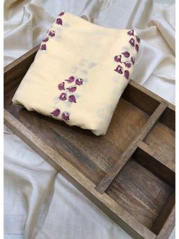 Palash - Women Beige Hand Block Printed Unstitched Kurta