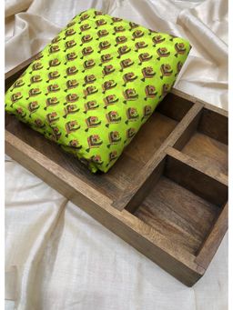 Palash - Women Green Hand Block Printed Unstitched Kurta