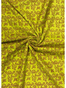 Palash - Women Green Hand Block Printed Unstitched Kurta