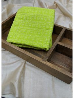 Palash - Women Green Hand Block Printed Unstitched Kurta