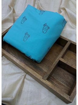 Palash - Blue Women Hand Block Printed Unstitched Kurta