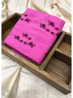 Palash - Women Pink Hand Block Printed Unstitched Kurta