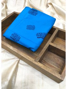 Palash - Women Blue Hand Block Printed Unstitched Kurta