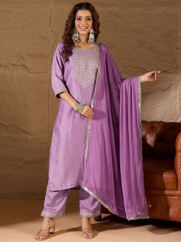VredeVogel - Lavender Women Kurta with Pant and Dupatta