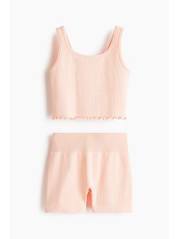 H&M - Girls Orange 2-Piece Seamless Set With Drymove