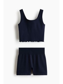 H&M - Girls Blue 2-Piece Seamless Set With Drymove