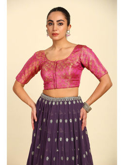 Soch - Womens Pink Silk Blend Paisley Print Padded Blouse