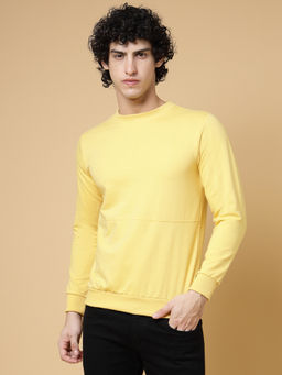 RIGO - Men Yellow Solid Terry Sweatshirt