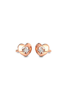 Candere by Kalyan Jewellers - 18K BIS Hallmark Rose Gold and I2GH Diamond Earrings