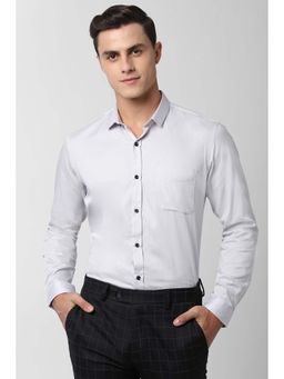 Peter England - Men Grey Regular Fit Full Sleeves Formal Shirt