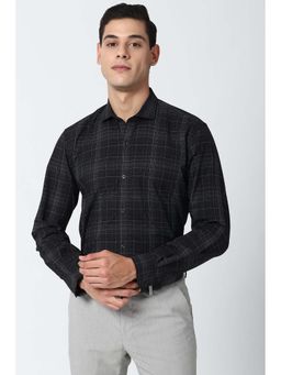 Peter England - Men Black Regular Fit Full Sleeves Formal Shirt