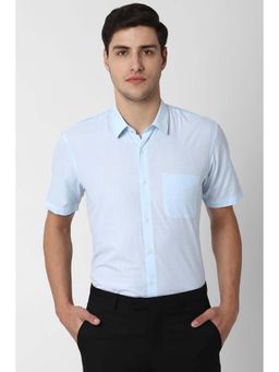 Peter England - Men Blue Regular Fit Half Sleeves Formal Shirt
