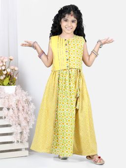 Kinder Kids - Yellow and Green Printed Lehenga & Top (Set of 2)
