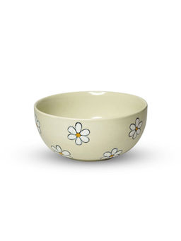 Yellow Marigold - Daisy Dreams Serving Bowls (Mint Grey) (Set of 4)