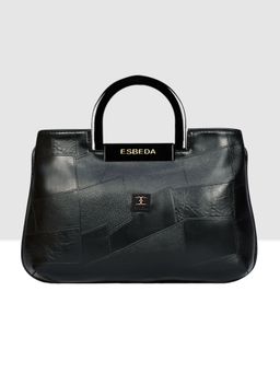 ESBEDA - Black Colour Embossed Acrylic Handle Handbag for Women