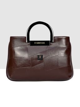ESBEDA - Brown Colour Embossed Acrylic Handle Handbag for Women
