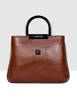 ESBEDA - Tan Colour Embossed Top Handle Handbag for Women