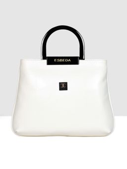 ESBEDA - White Colour Embossed Top Handle Handbag for Women