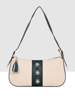 ESBEDA - Cream Colour Self Design Mayan Stitch Handbag for Women