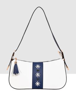 ESBEDA - White Colour Self Design Mayan Stitch Handbag for Women