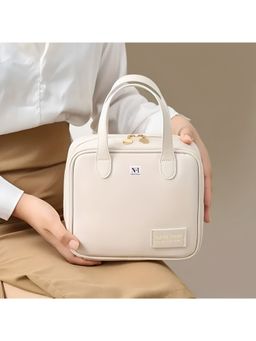 NFI Essentials - Women's Off White Cosmetic Travel Makeup Pouch