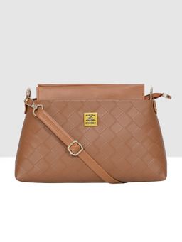 ESBEDA - Tan Colour Woven Pattern Sling Bag for Women