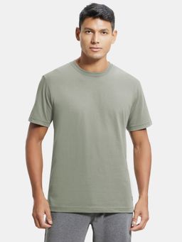 Jockey - 2714 Mens Super Combed Cotton Rich Solid Round Neck Half Sleeve T-Shirt-Desert Sage