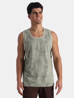 Jockey - Am67 Men Super Combed Cotton Blend Printed Tank Top-Desert Sage