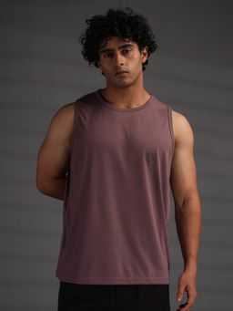 CHKOKKO - Men's Mauve Sleeveless Premium Tank