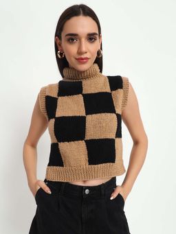 SUGERCANDY - Chess Checked Handmade Vest