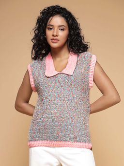 SUGERCANDY - Cotton Candy Pink Handmade Vest