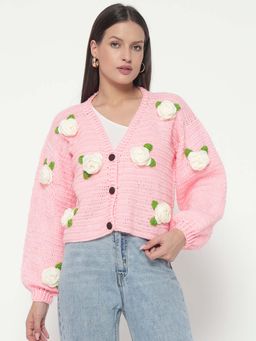 SUGERCANDY - Polar Rose Handmade Cardigan