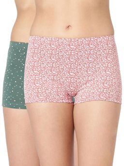 BLOSSOM - High Coverage Chic Print Boy Shorts Multi-Color (Pack of 2)