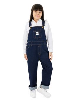 Olele - Vanilla Denim Solid Sleeveless Dungarees - Blue