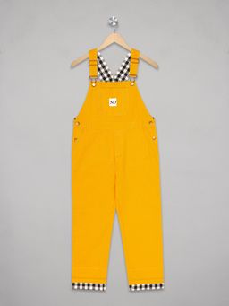 Olele - Ombre Denim Solid Sleeveless Dungarees - Yellow