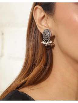 Fabindia - Women Multi-Color Stone Pearl Drop Earrings