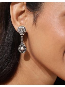 Fabindia - Women Silver Ethnic Drop Earrings