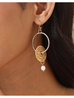 Fabindia - Women Dual Tone Pearl Ethnic Drop Earrings