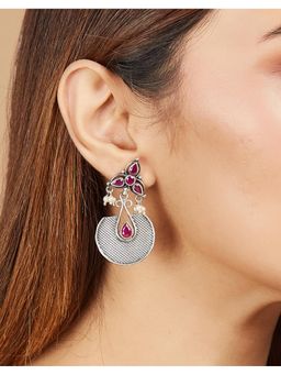Fabindia - Women Pink Stone Drop Earrings