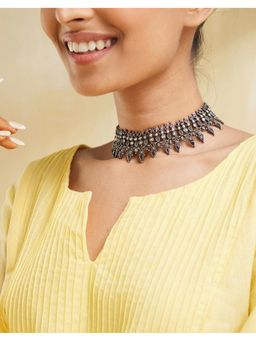 Fabindia - Pink Stone Studded Short Necklace