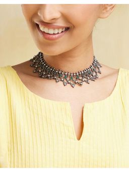 Fabindia - Green Stone Studded Short Necklace