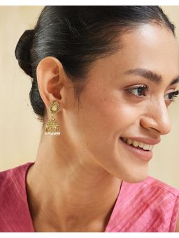 Fabindia - Gold Plated Brass Pearl Jhumka Earrings