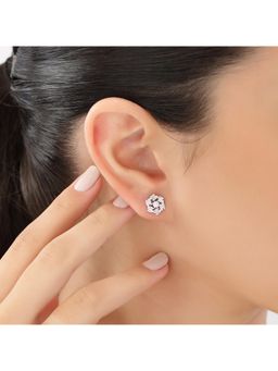 JUPRA - Floral Stone 925 Sterling Silver Stud Earrings